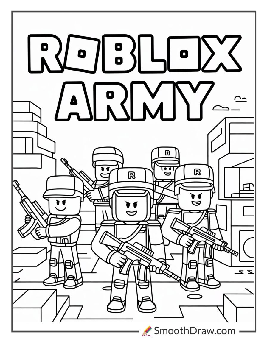 Roblox Army Coloring Pages