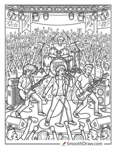 Rock Music Coloring Pages