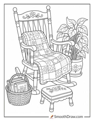 Rocking Chair With Quilt