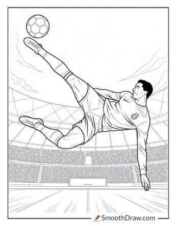 ronaldo bicycle kick coloring page