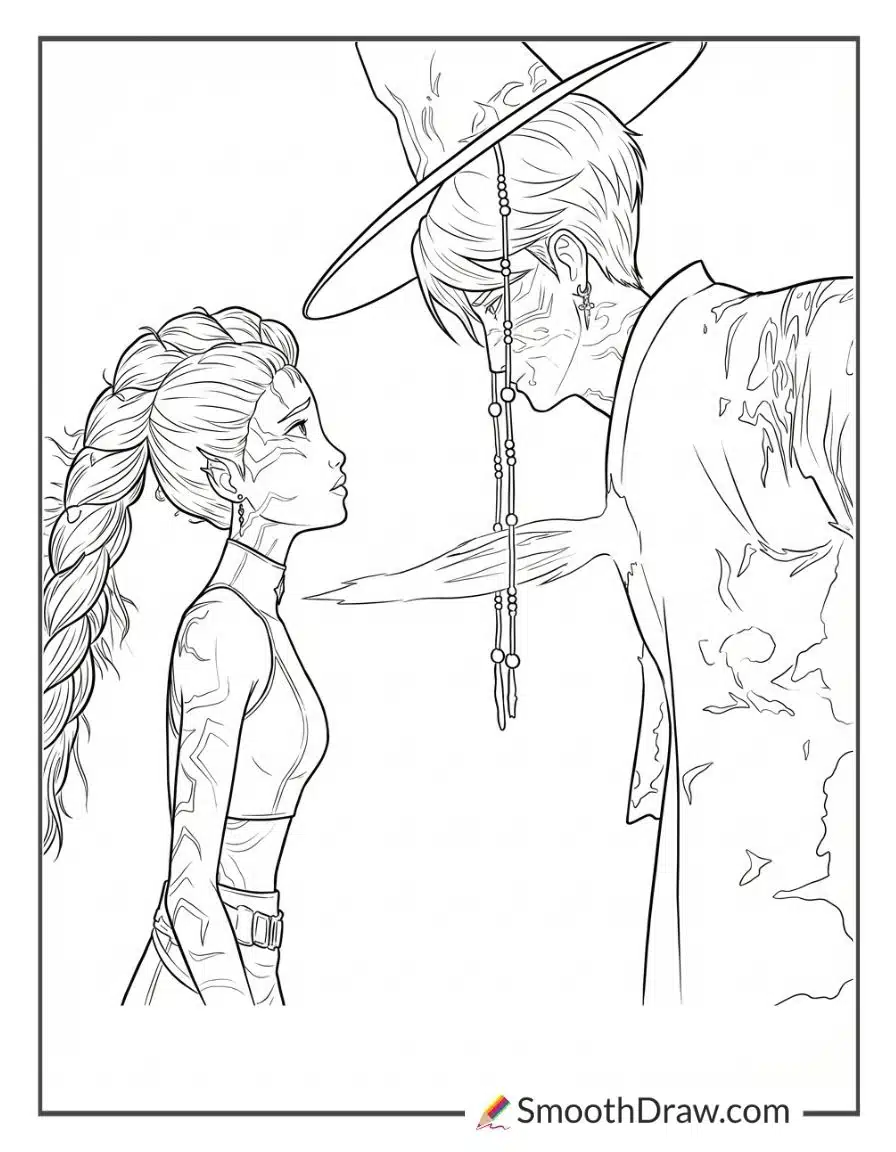 rumi and jinu coloring page