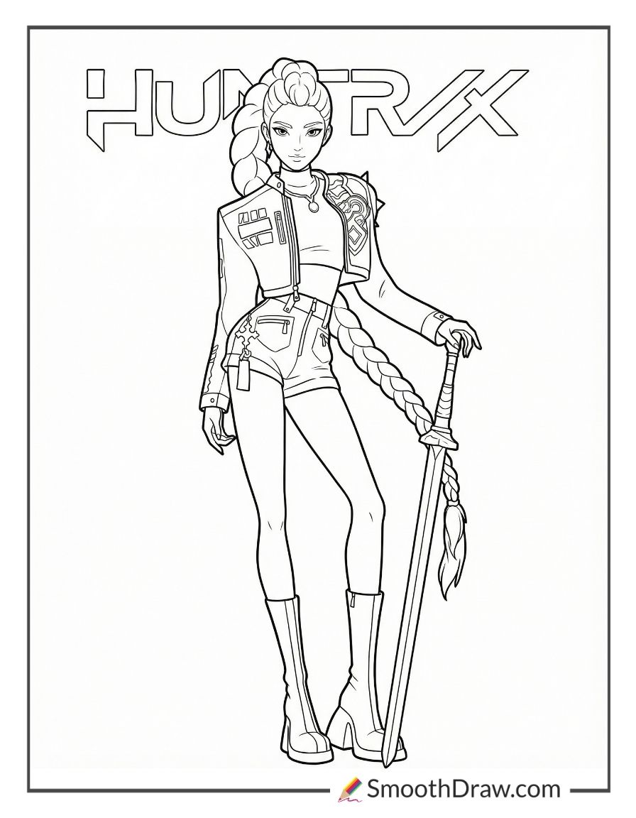 Rumi Huntrix Coloring Page