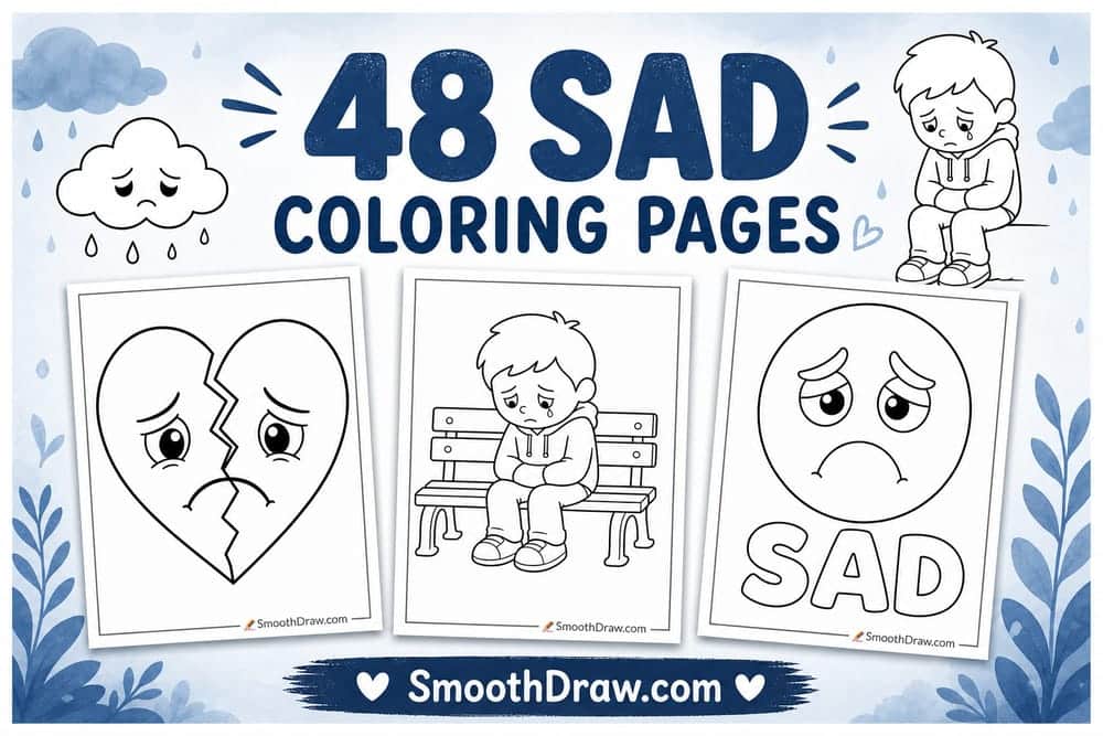 Sad coloring pages