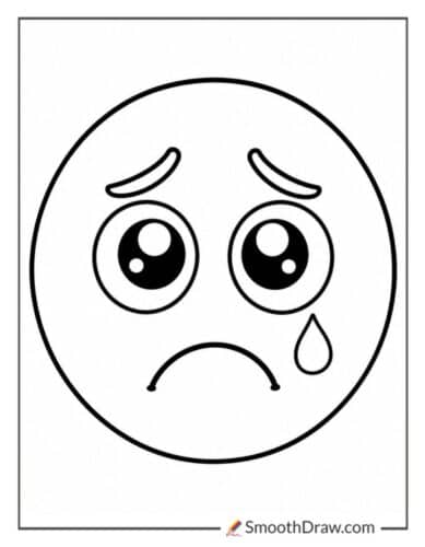 Sad Face Coloring Page