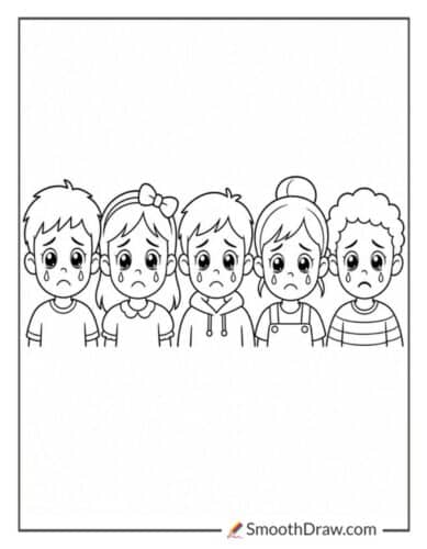 Sad Face Coloring Pages For Kids