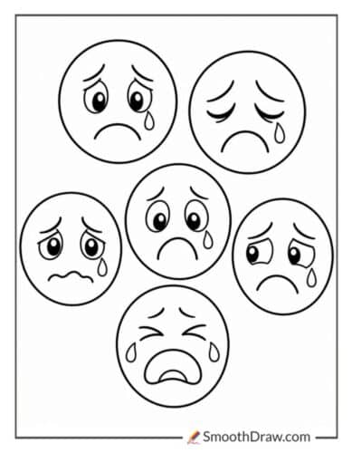 Sad Faces Coloring Pages