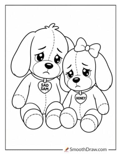 Sad Sam And Honey Coloring Pages