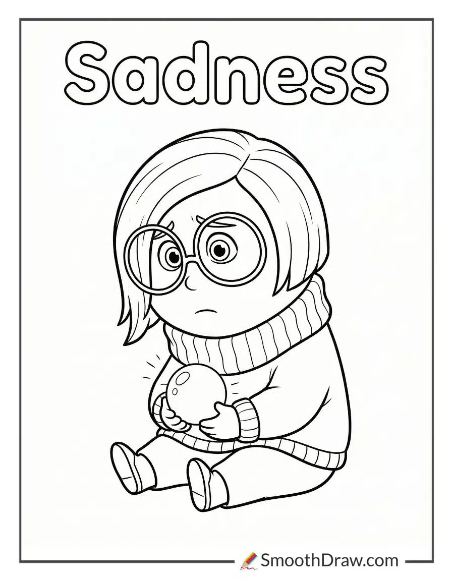 Sadness Inside Out Coloring Page