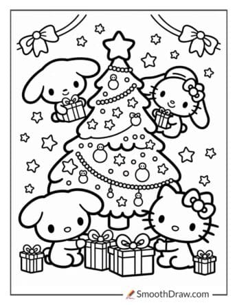 sanrio christmas coloring pages