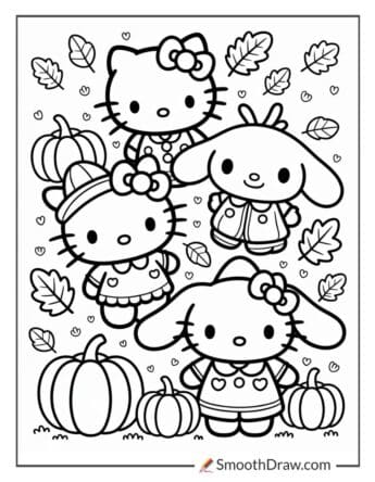 sanrio fall coloring pages