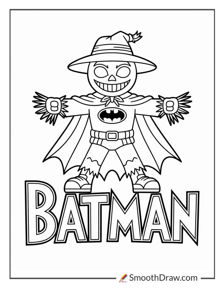 Scarecrow Batman Coloring Page