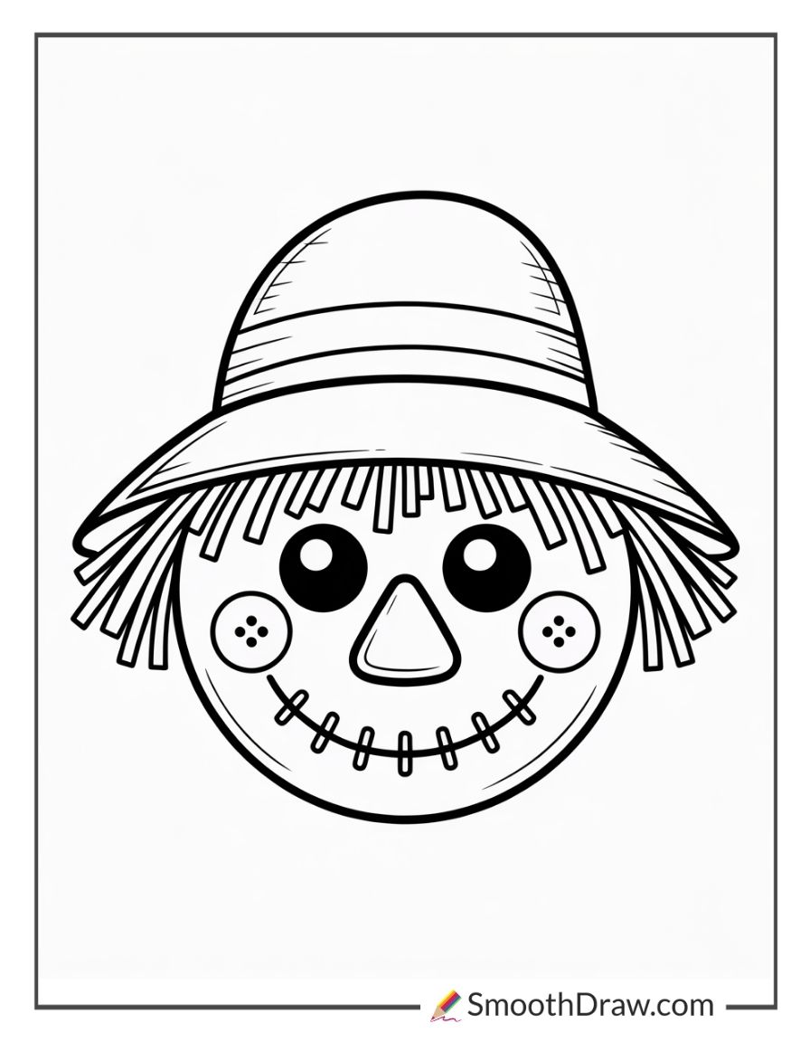 Scarecrow Head Coloring Page