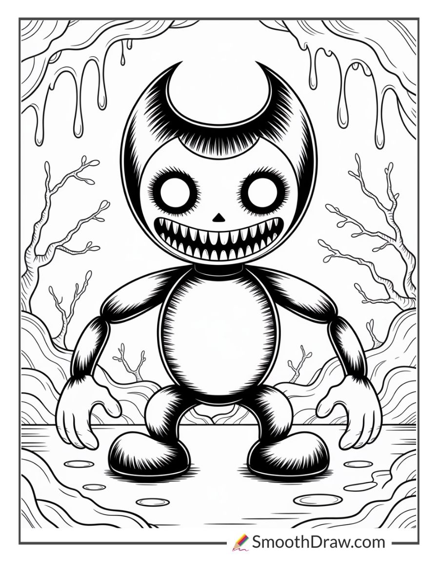 Scary Bendy Coloring Pages