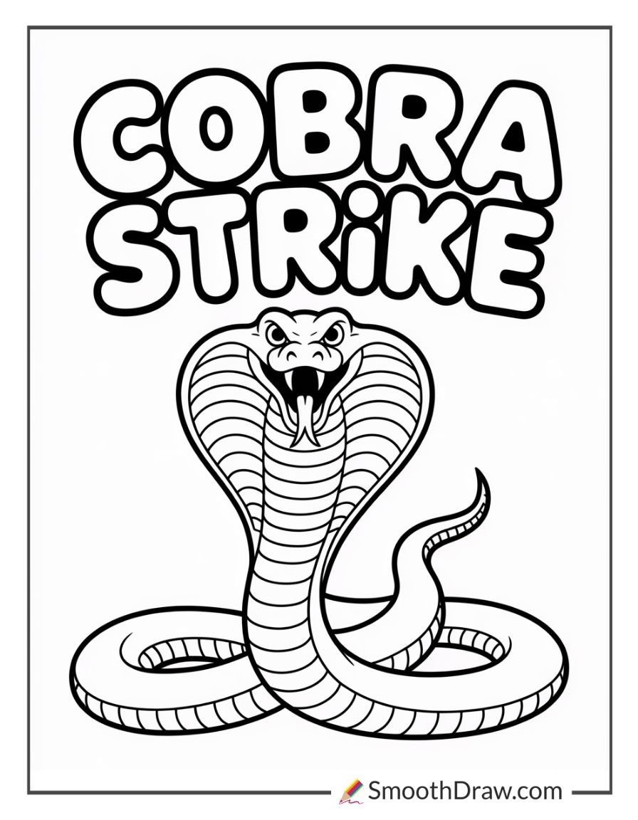 Scary Cobra Coloring Page