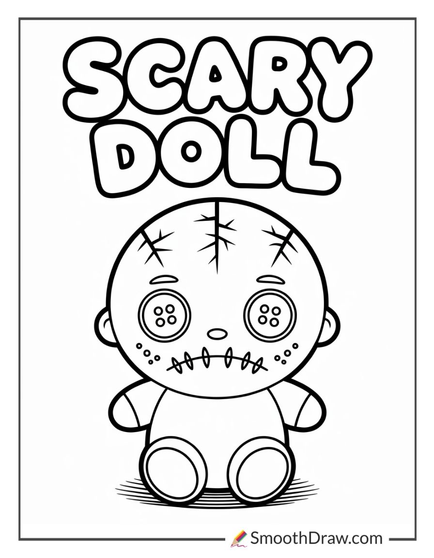 Scary Doll Coloring Pages