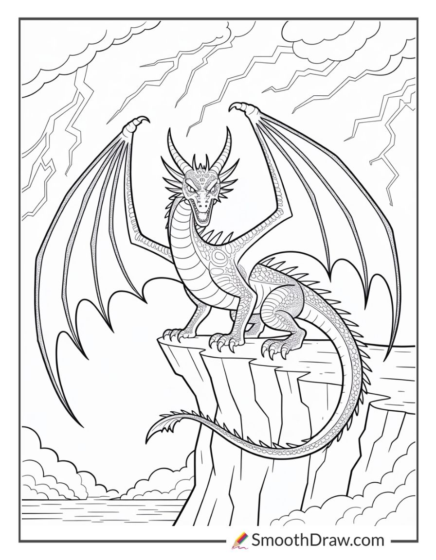 Scary Dragon Coloring Pages