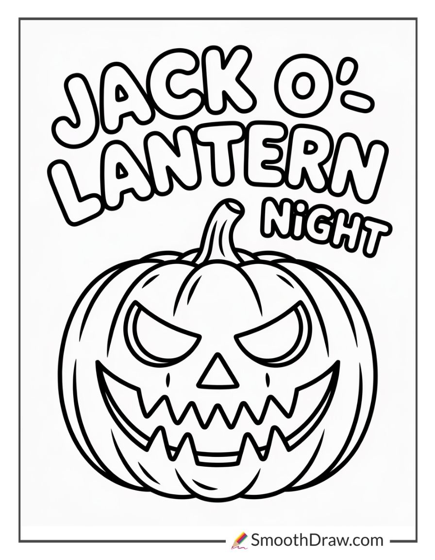 Scary Jack O Lantern Coloring Pages