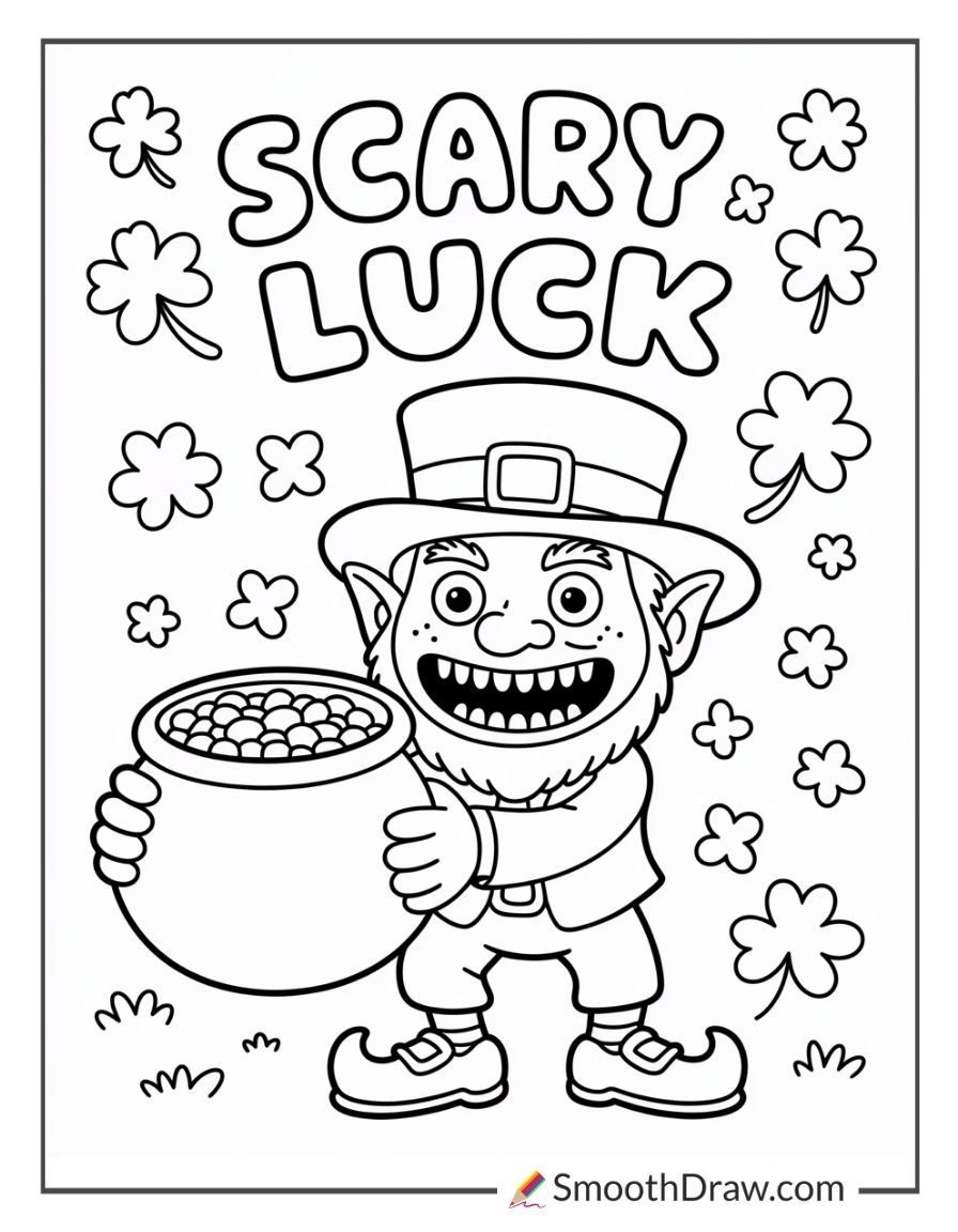 Scary Leprechaun Coloring Pages