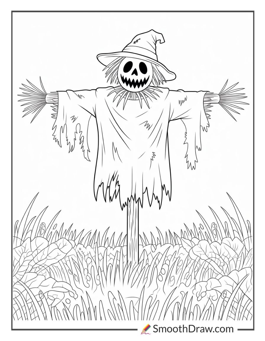 Scary Scarecrow Coloring Pages
