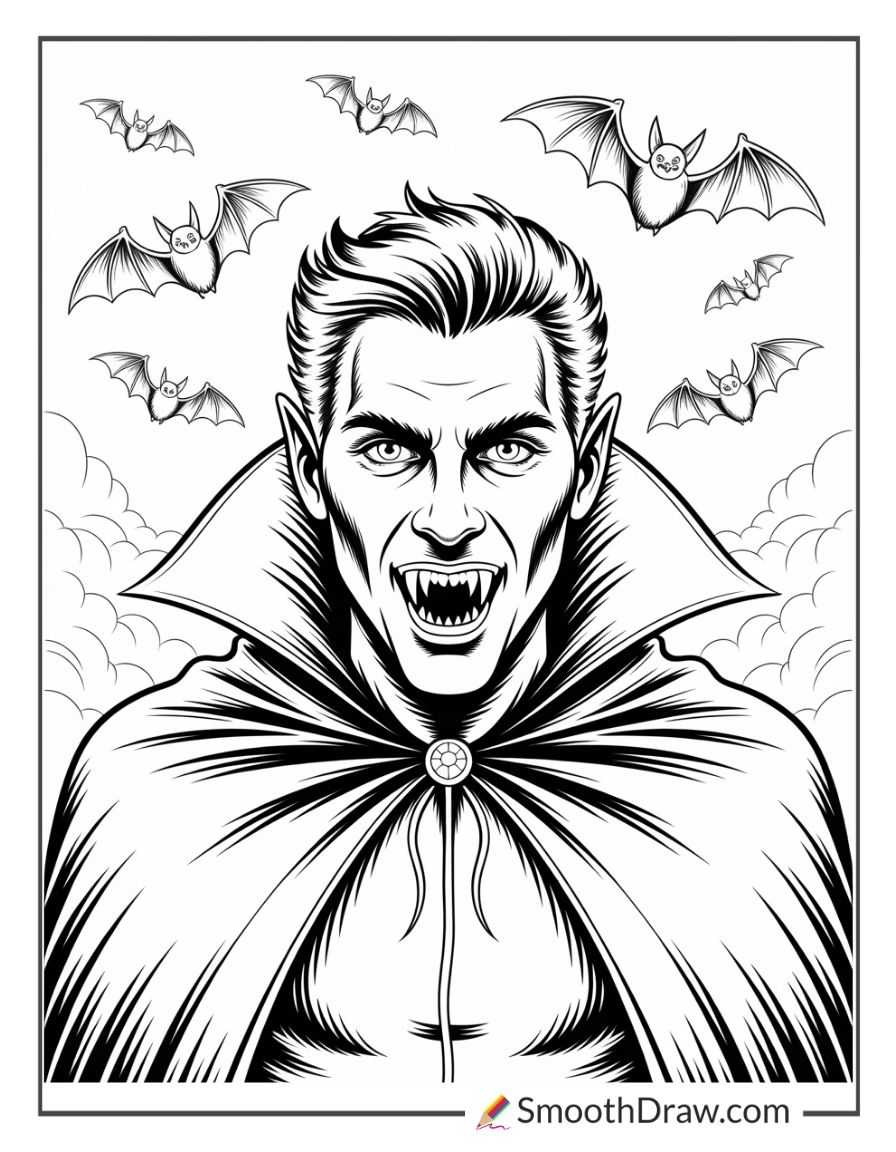 Scary Vampire Coloring Pages