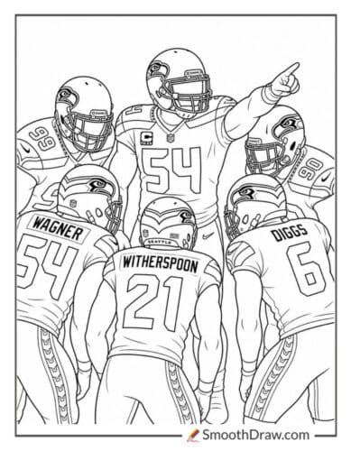 Seattle Seahawks Defensive Huddle