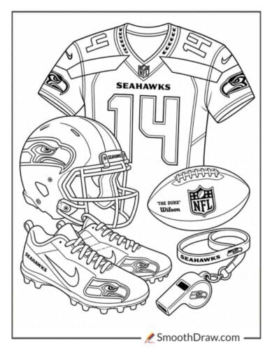 Seattle Seahawks Football Coloring Sheet