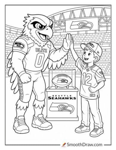 Seattle Seahawks Mascot High Five