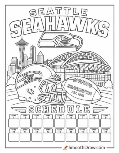 Seattle Seahawks Schedule Poster Artwork