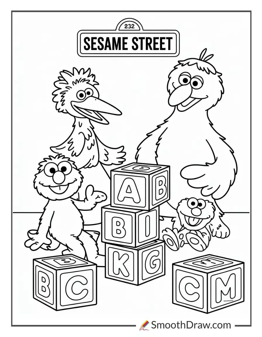 Sesame Street Abc Coloring Pages