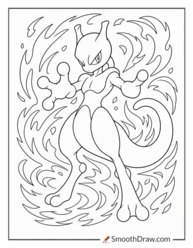 Shadow Mewtwo Coloring Page