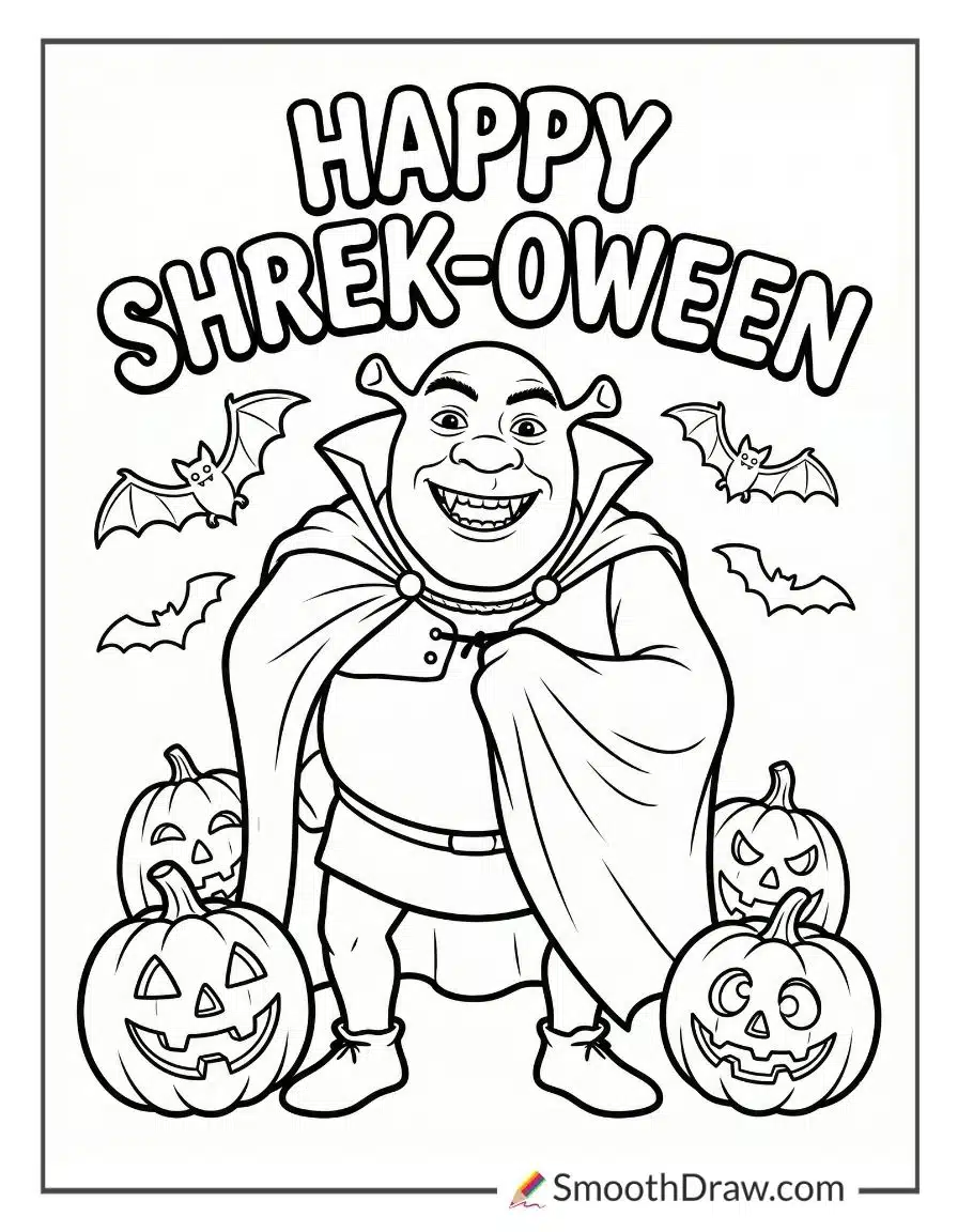 Shrek Halloween Coloring Pages