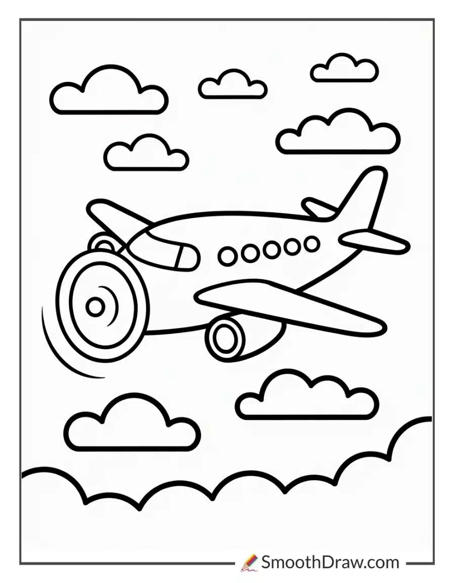 Simple Airplane Coloring Pages
