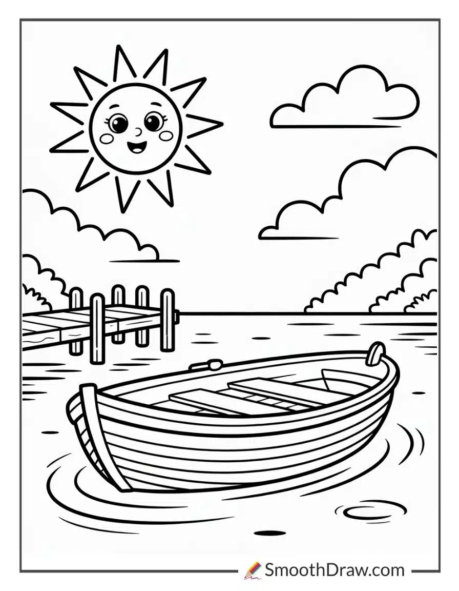 Simple Boat Coloring Pages