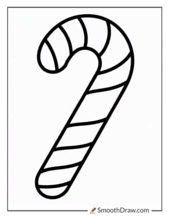 Simple Candy Cane Coloring Page