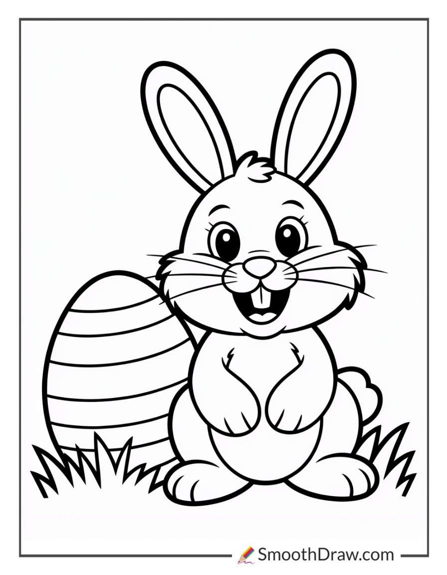 Simple Easter Bunny Coloring Pages