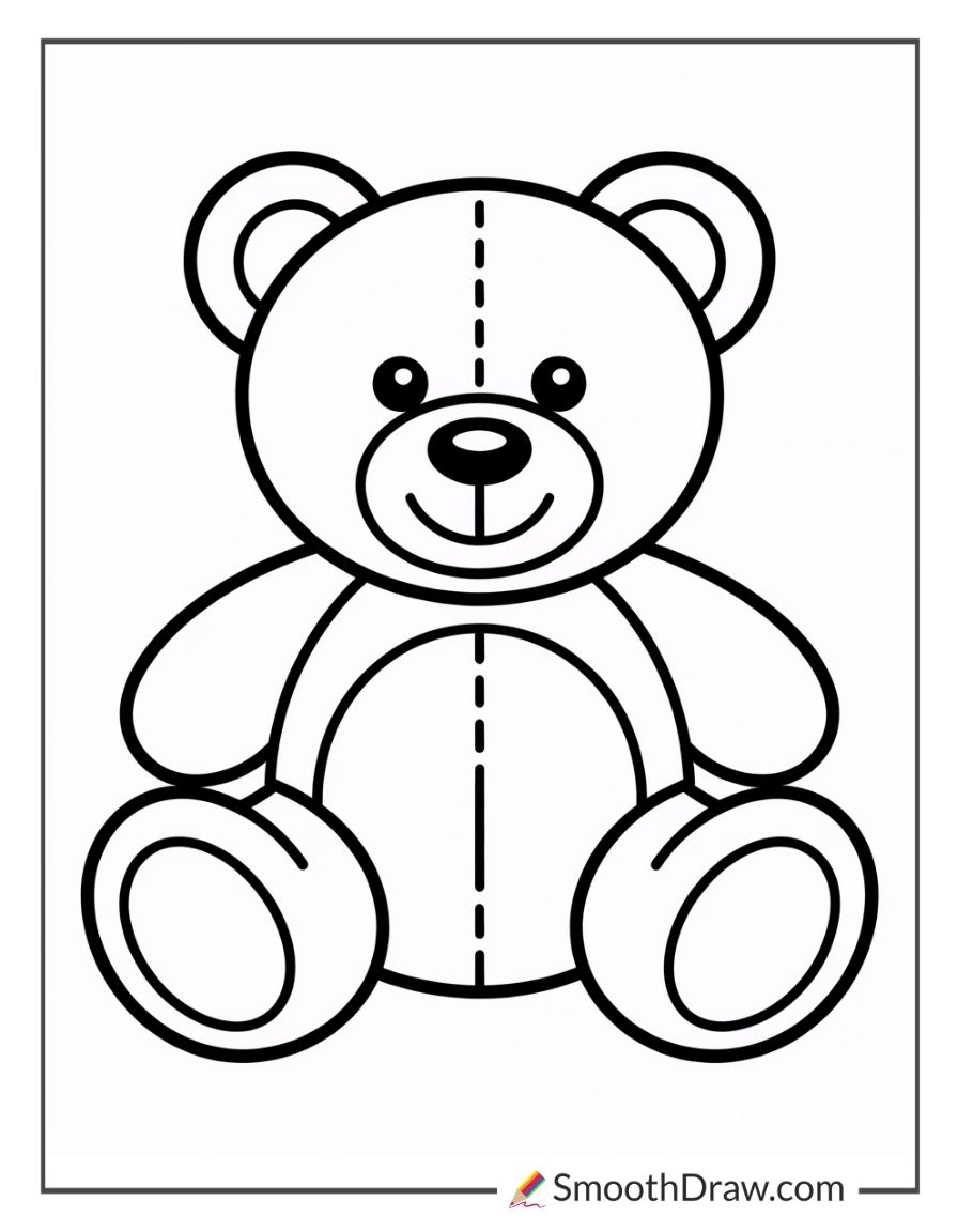 Simple Teddy Bear Coloring Pages