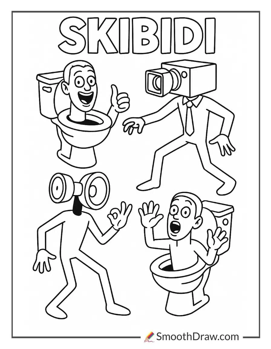 Skibidi Toilet Camera Man Coloring Page