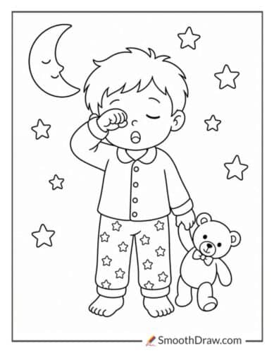Sleepy Child Rubbing Eyes