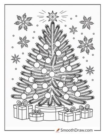 Small Christmas Tree Coloring Pages