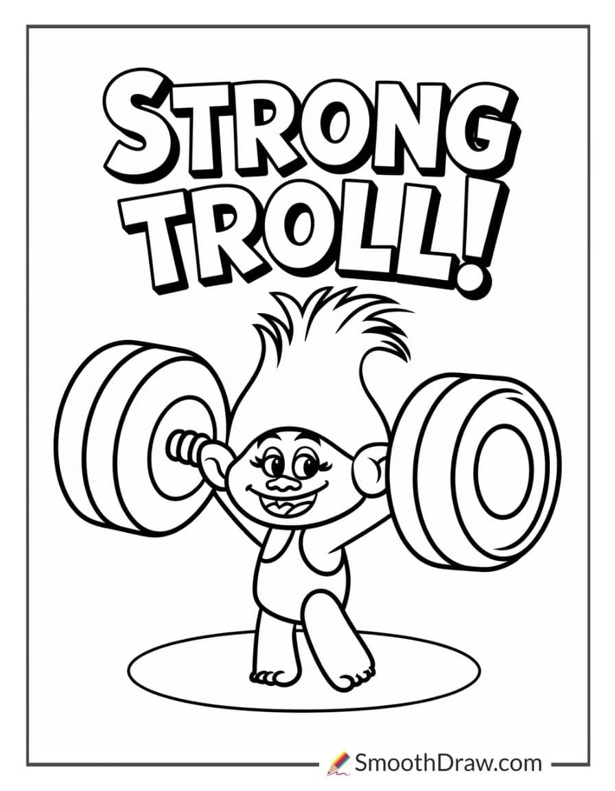 smidge trolls coloring page