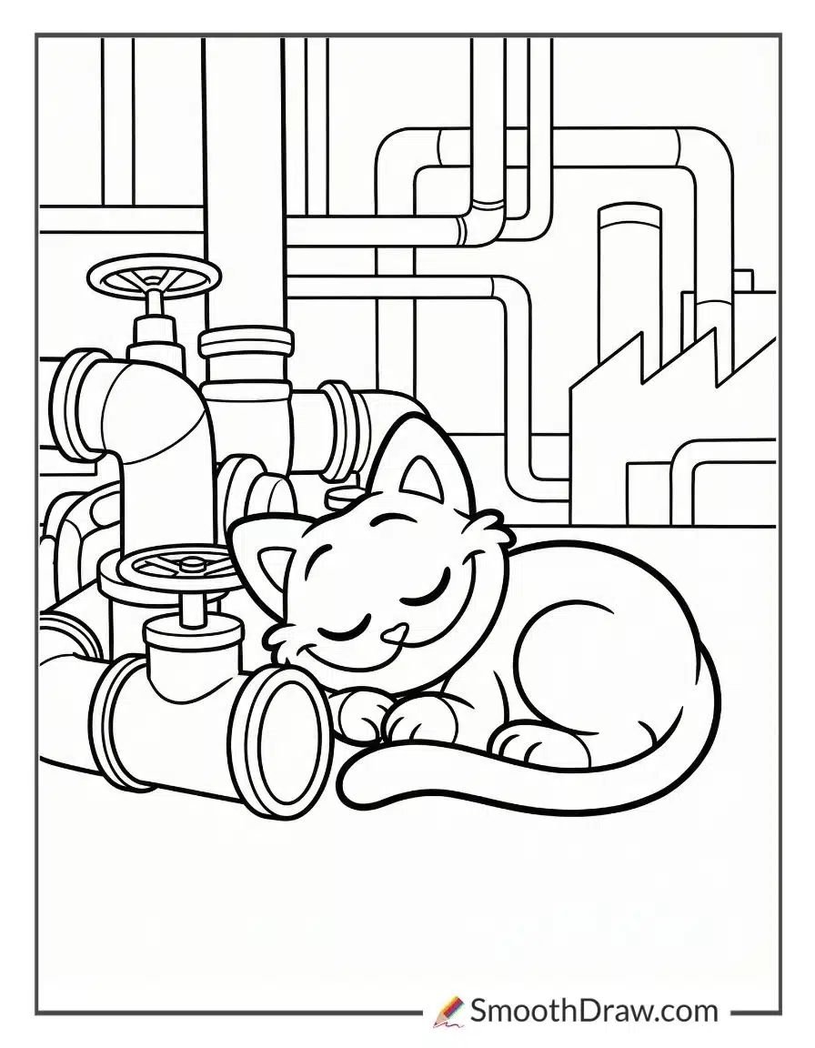 Smiling Catnap Coloring Page