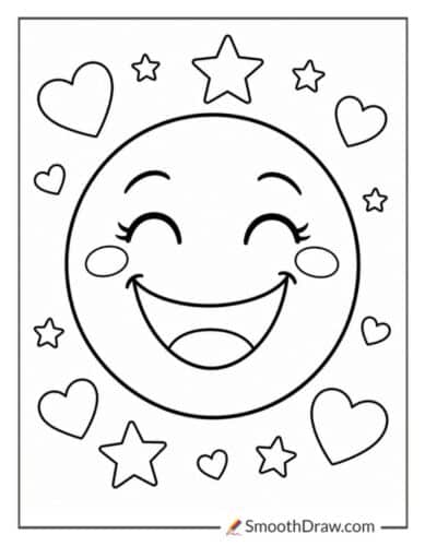 Smiling Face Coloring Page