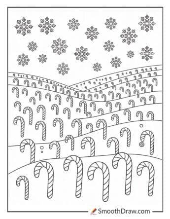 Snow Covered Candy Cane Field