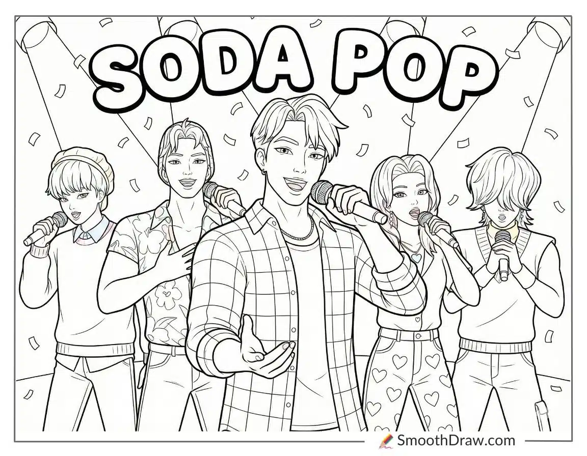 Soda Pop Kpop Demon Hunters Coloring Pages