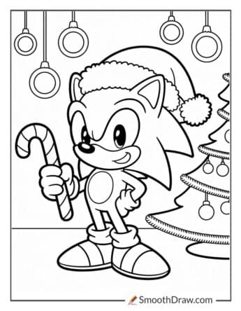 sonic christmas coloring pages