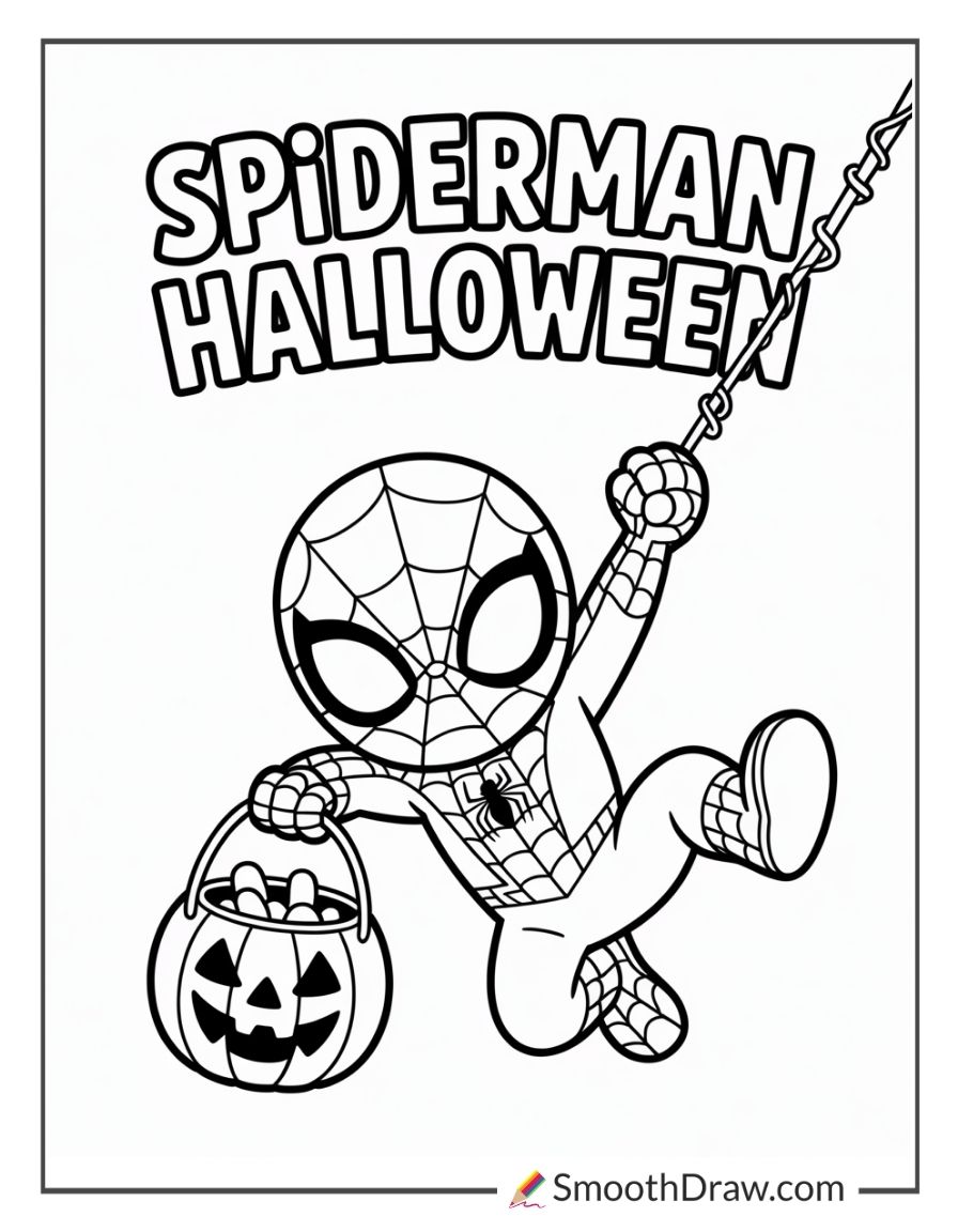 Spiderman Halloween Coloring Pages