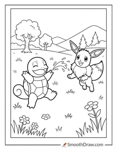 Squirtle And Eevee Playing