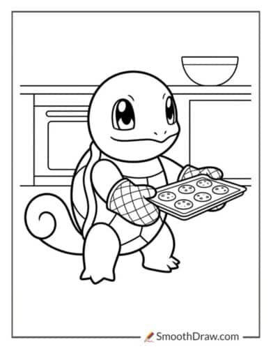 Squirtle Baking Cookies