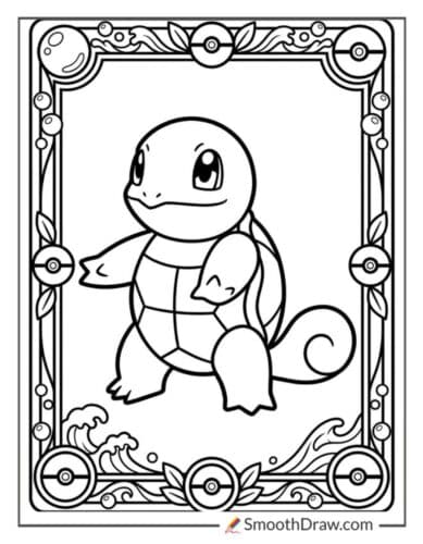 Squirtle Card Coloring Page