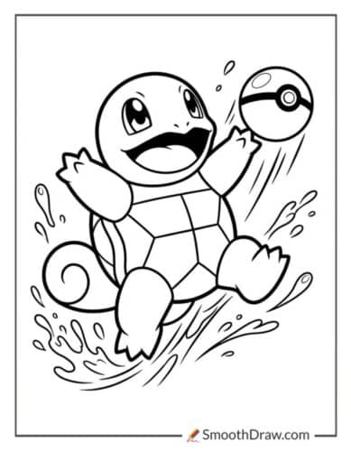 Squirtle Catching A Pokeball
